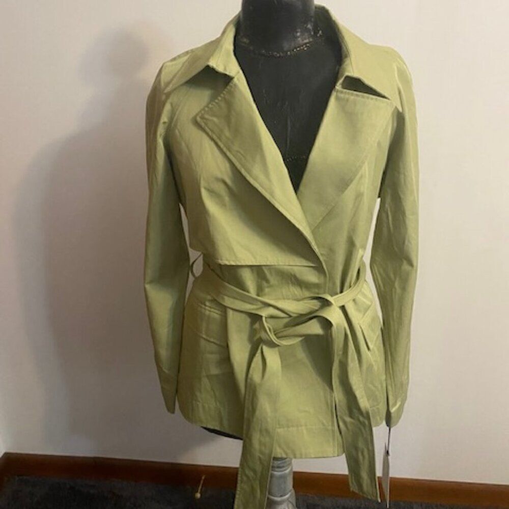 Bagatelle Collection New York Green Wrap front Trench coat, size M